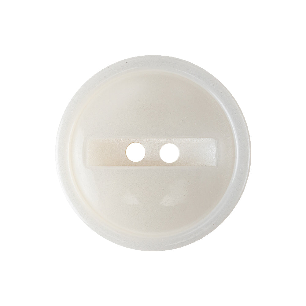 Ivory Iridescent 2-Hole Channel Style Plastic Button - 40L/25.5mm