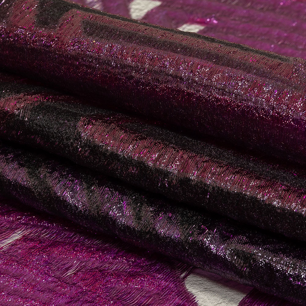 Metallic Purple Abstract Sheer Luxury Burnout Brocade