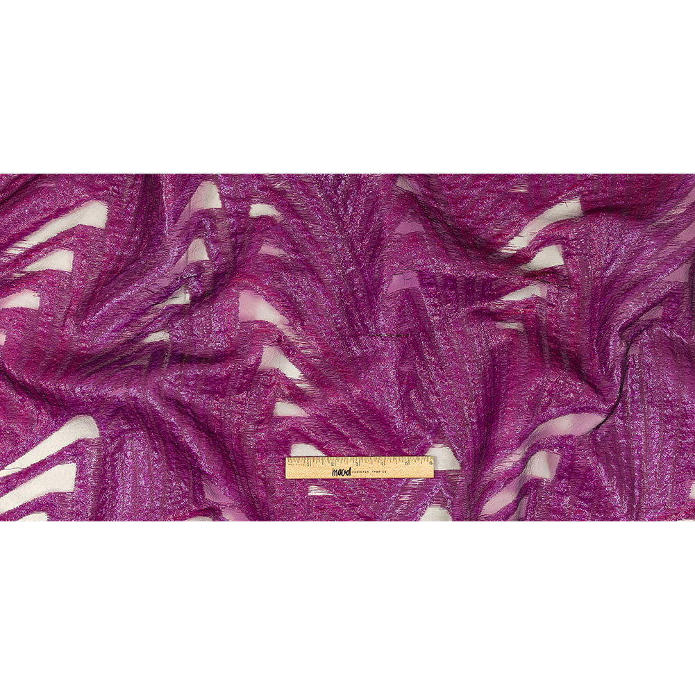 Metallic Purple Abstract Sheer Luxury Burnout Brocade