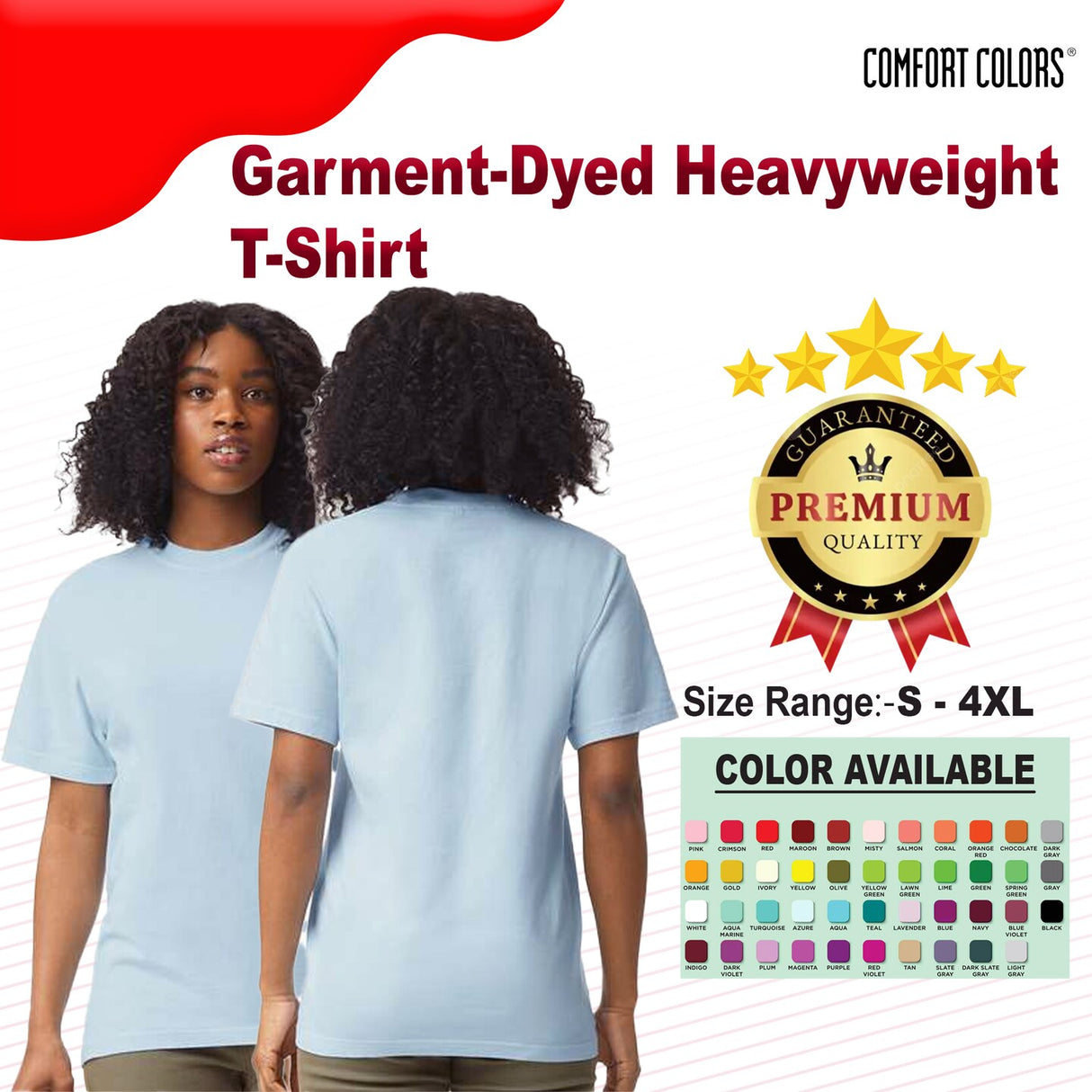 Comfort Colors® Garment-Dyed Heavyweight Crewneck Short Sleeve T-Shirt