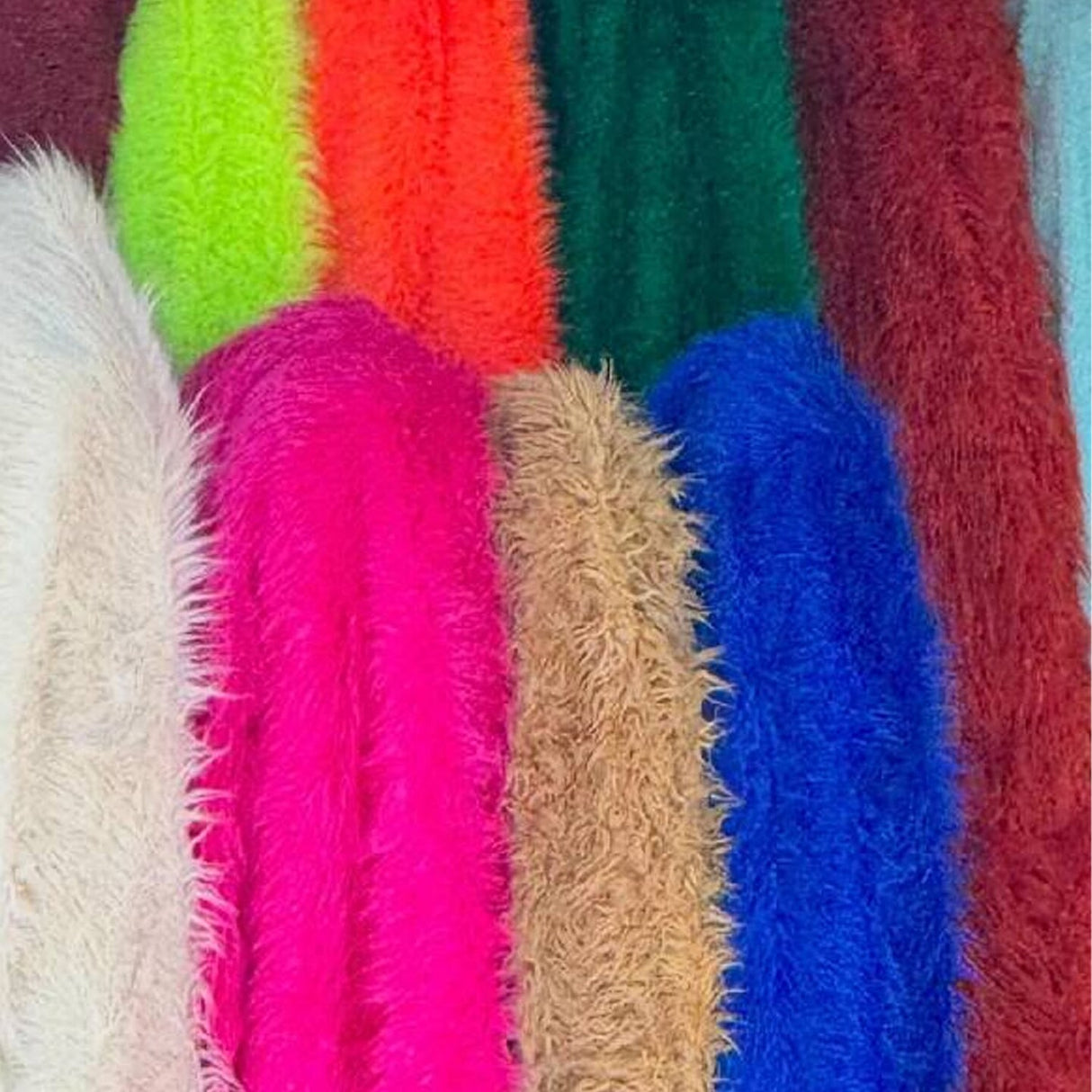 1 Yard Shaggy Faux Fur Fabric – 100% Polyester, 60" Wide Long Pile Plush Fur