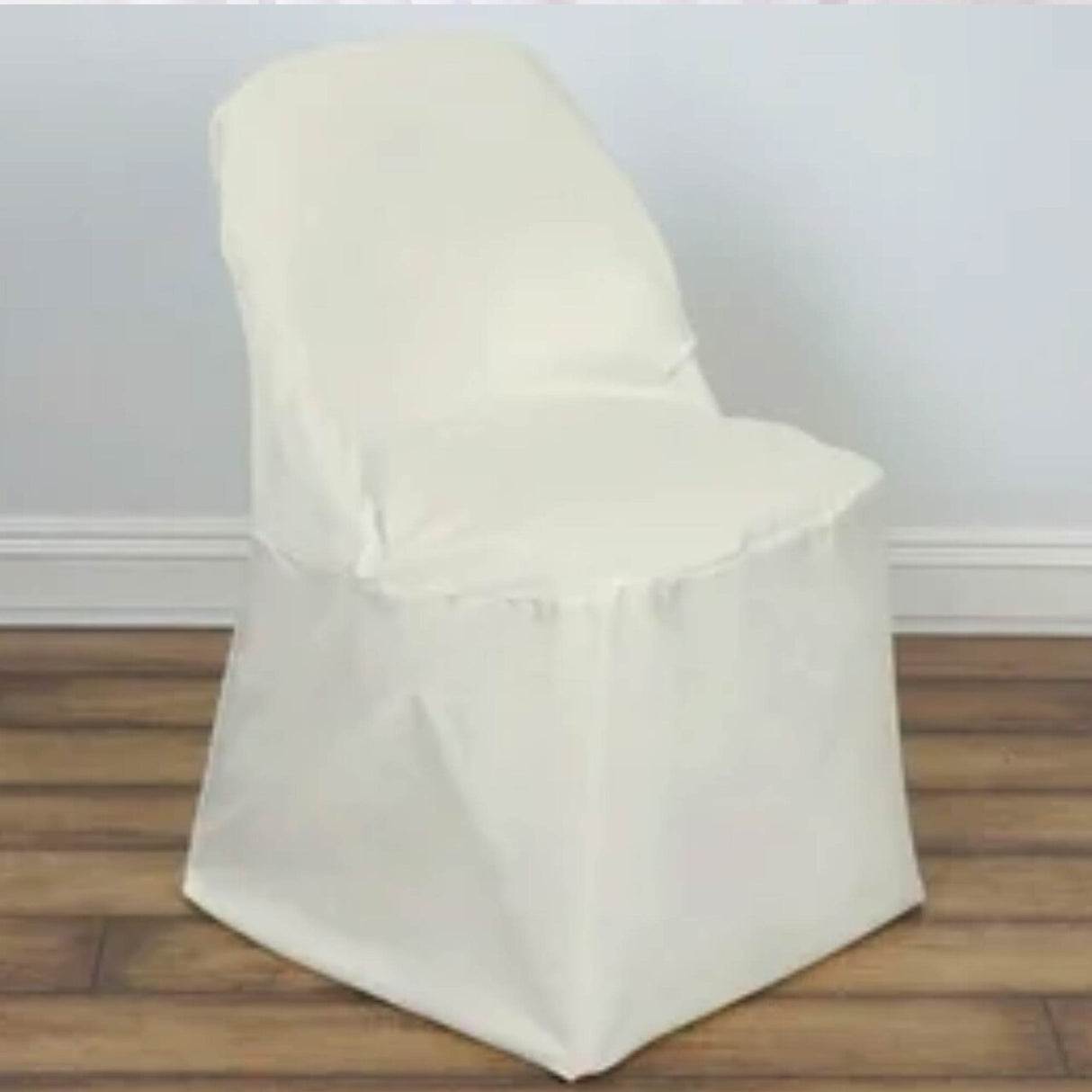 1 Piece Ivory Polyester Chair Cover for Elegant Folding Seating