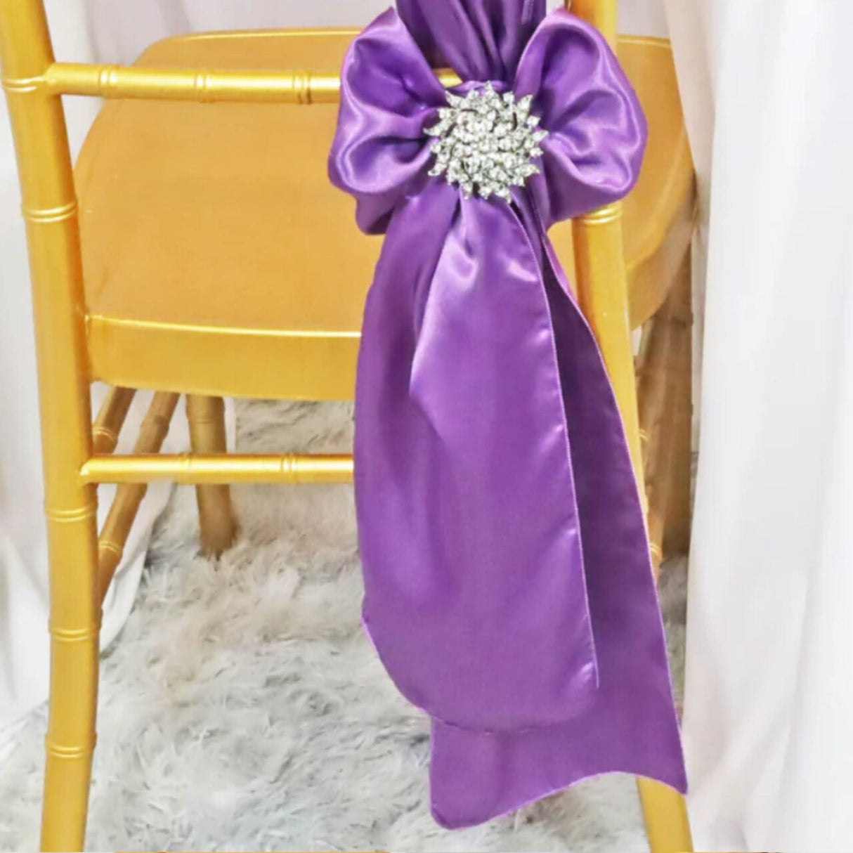 10 Pieces Victoria Lilac Satin Chair Bands, 8"x108" Soft Elegant Event Sashes