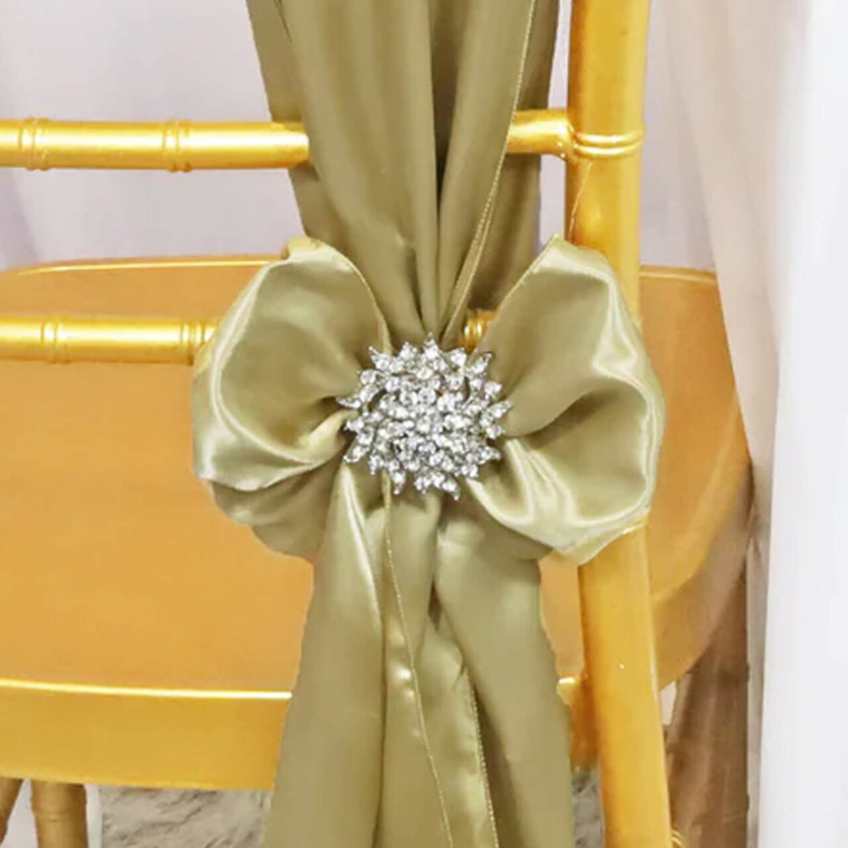 10 Pieces Cappuccino Satin Chair Sashes 8"x108" Elegant Wedding & Event Decor