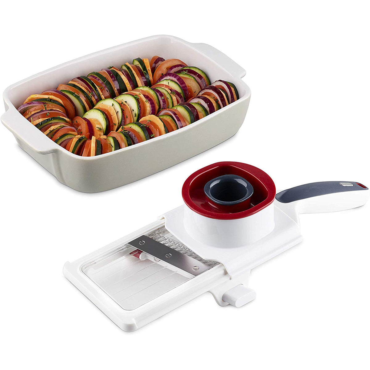 Zyliss E900044U 13" Handheld Slicer, White/Red