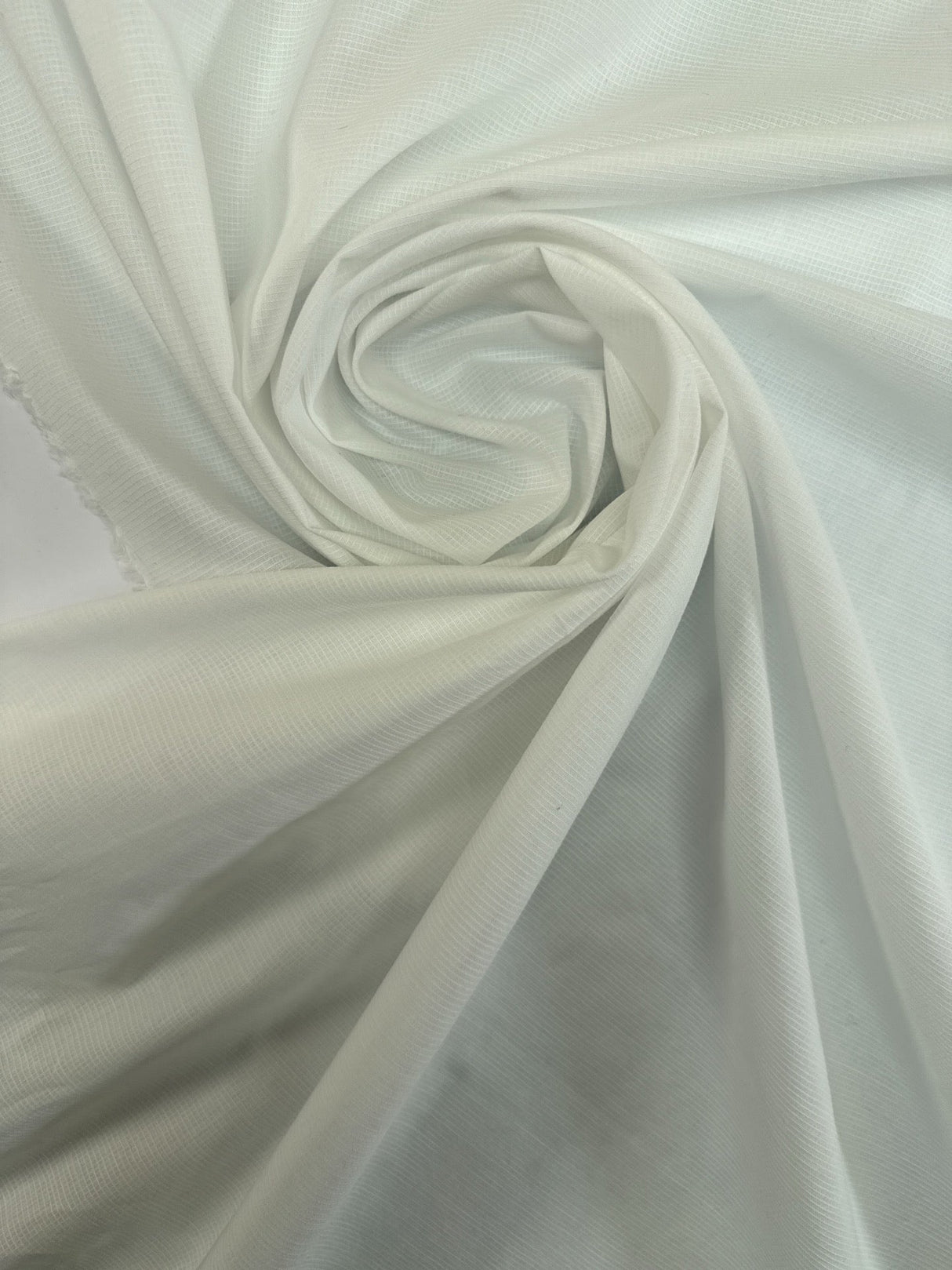 Viscose Woven Checked White Fabric