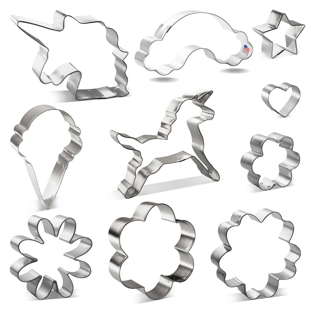 Unicorn Birthday Baby Shower Summer Cookie Cutter 10 Piece Set HS0456