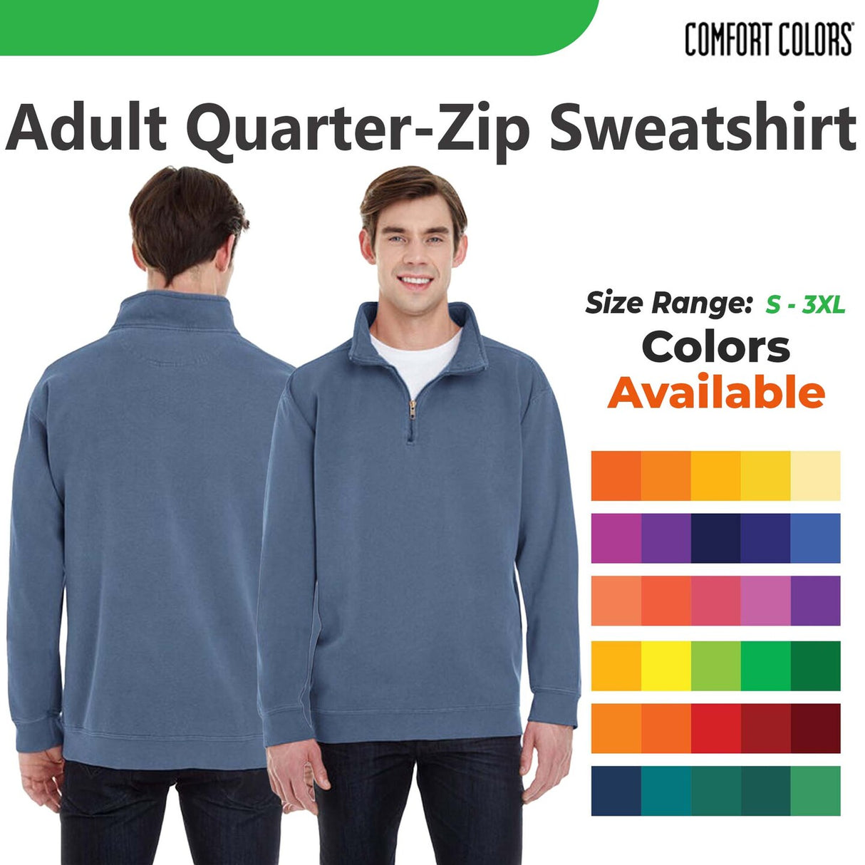 Comfort Colors® Stylish Quarter Zip Sweatshirt
