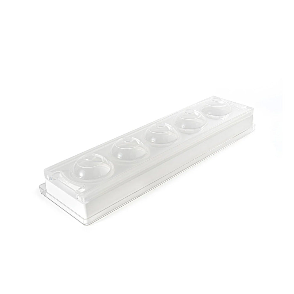 Silikomart Silicone Sphere Mold, Transparent Top with 5 Cavities, Each with Hole Size: Each Cavity 48mm