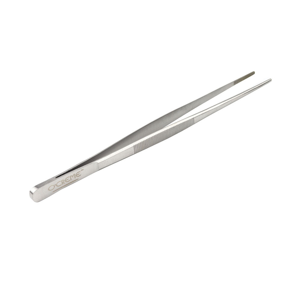 O'Creme Stainless Steel Straight Tip Tweezers, 10"