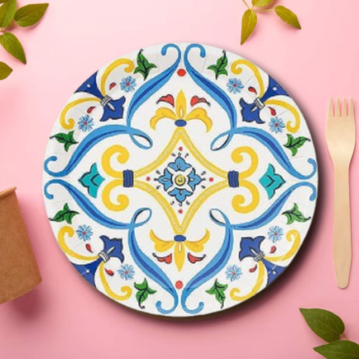 10 Count La Dolce Vita Small Paper Plates 7.25 Inch Elegant Dessert Plates for Parties