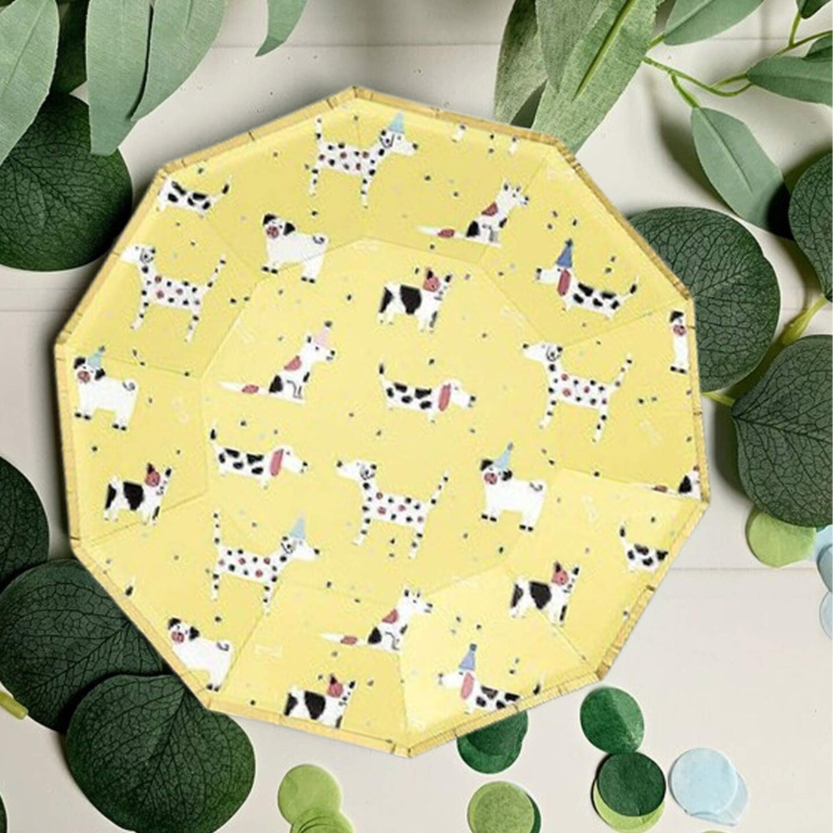 10 Count Hot Diggity Dog Small Paper Plates 7.25 Inch Fun Party Plates for Dog Lovers