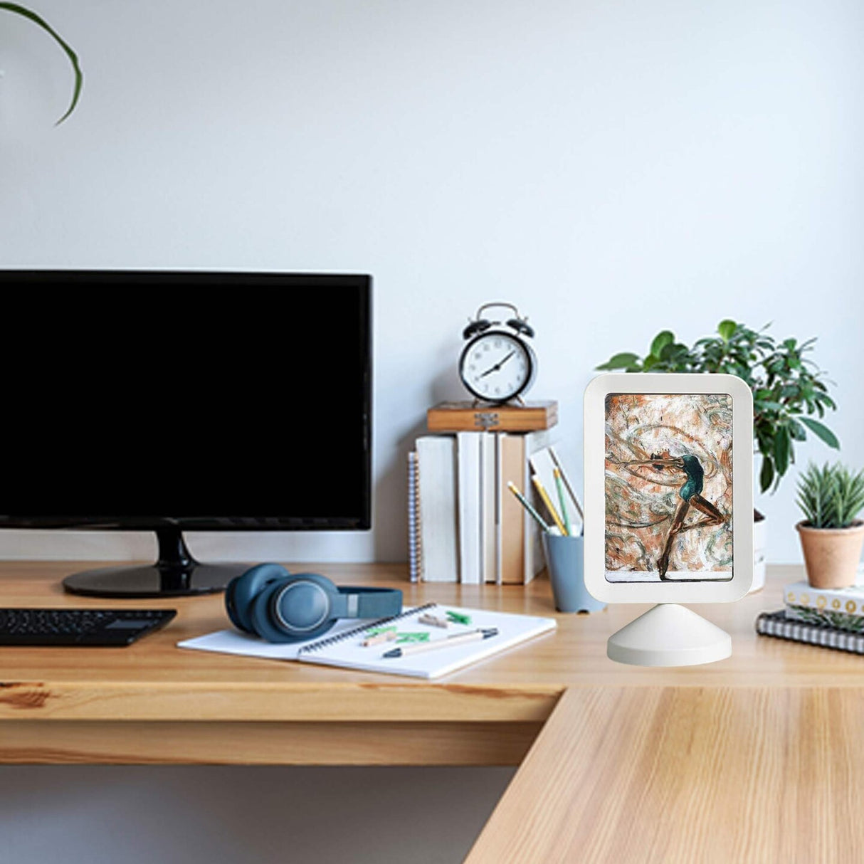 4x6 White Double-Sided Photo Frame – Freestanding Picture & Menu Holder