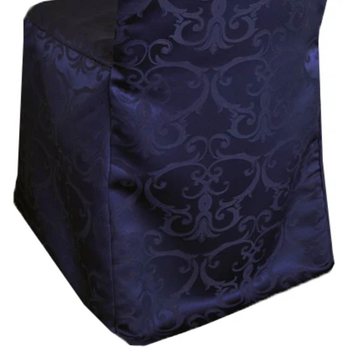 1 Piece Navy Blue Versailles Damask Jacquard Polyester Banquet Chair Cover