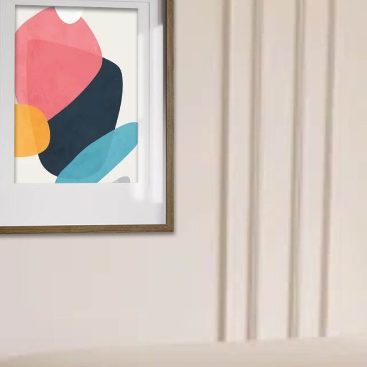 Walnut Effect Frame with Mount, 19¾x27½" – Hang Horizontally or Vertically No-Nail Hanging!