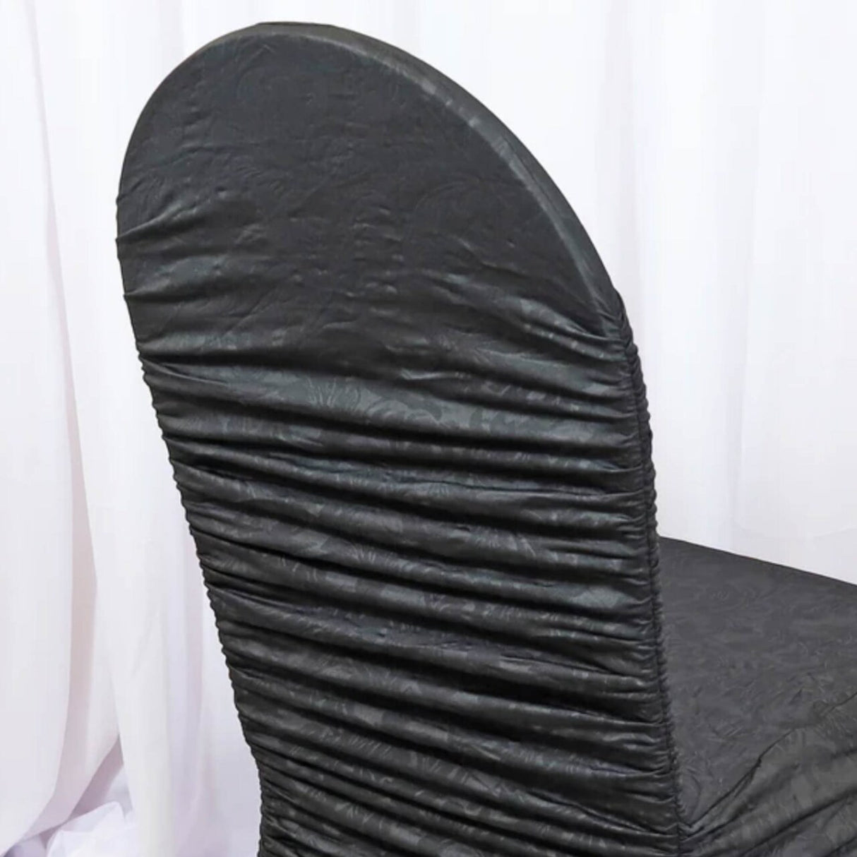 1 Piece Timeless Rouge Embossed Spandex Event Chair Cover Black