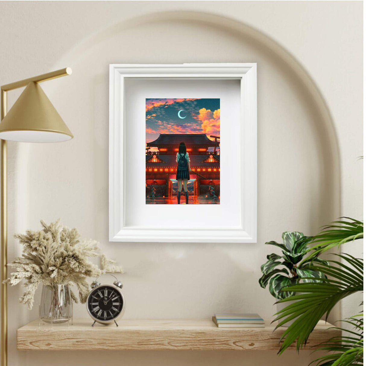 7 ¾x9 ¾" White Frame with Acid-Free Mat – Deep Profile for Hanging or Standing, Plastic Front Protection