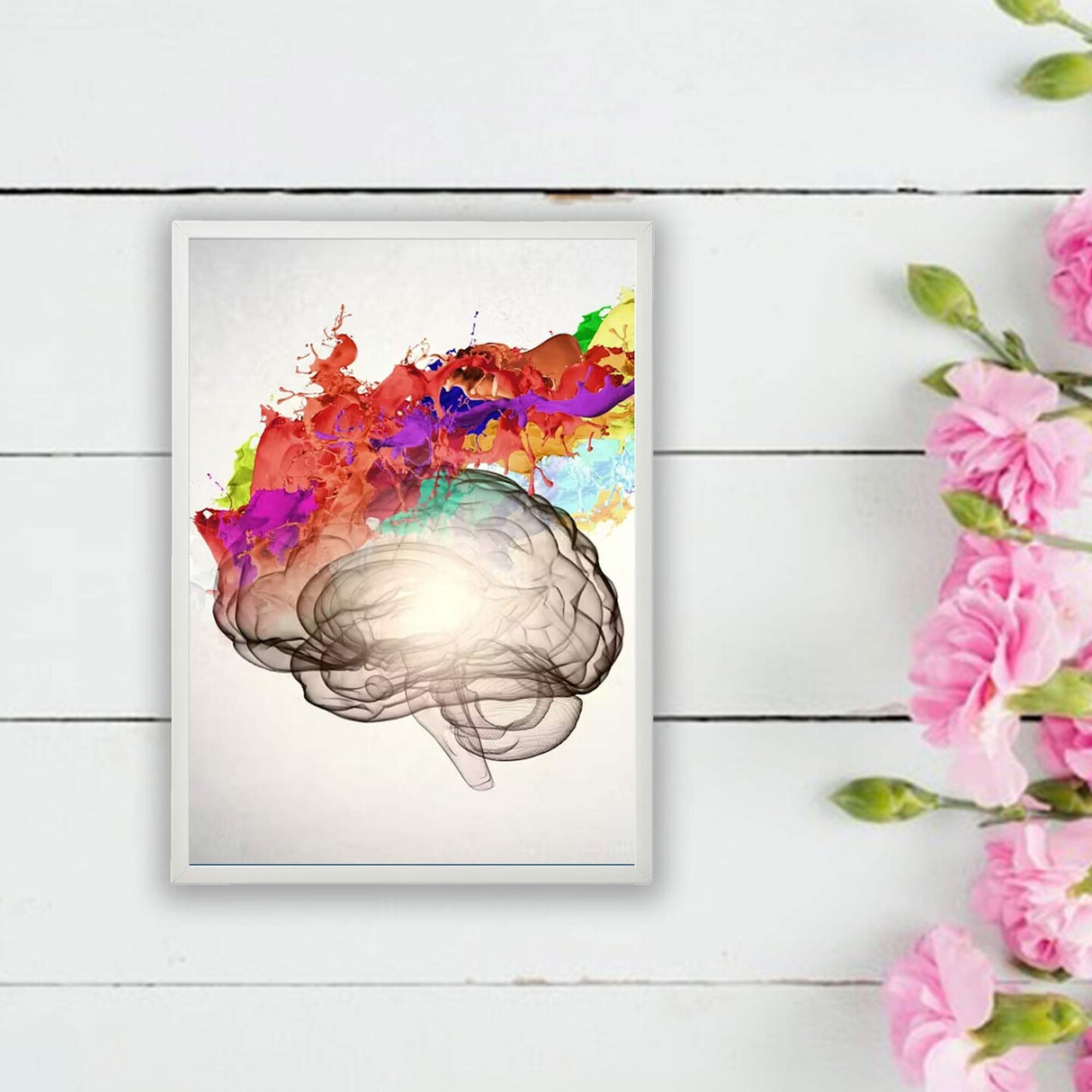 Large White Picture Frame 19.75x27.5 – Kid-Safe Plastic Front, Lightweight Wall Frame