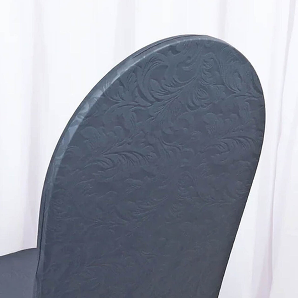 1 Piece Pewter Charcoal Embossed Vintage Spandex Banquet Chair Cover Classic Elegance
