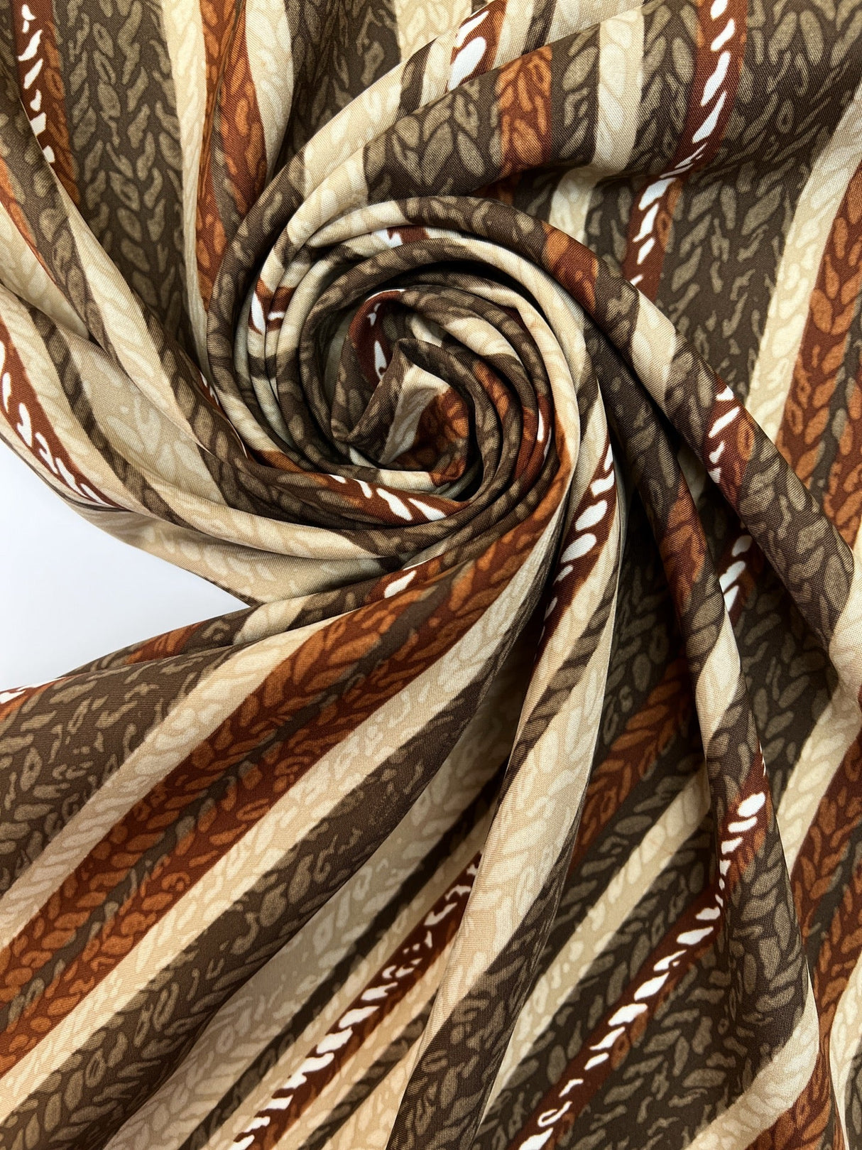 Polyamide Striped Fabric Brown Beige