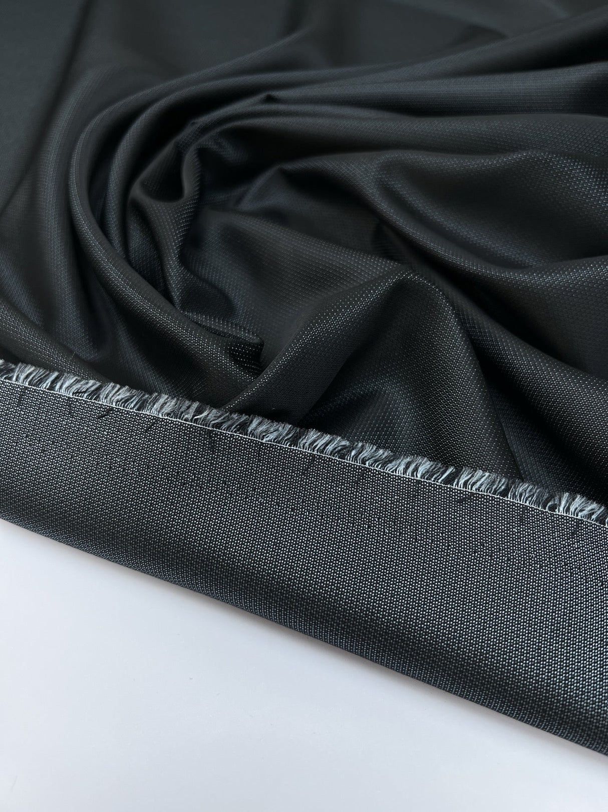 Wool Blend Jacquard Gray Black Fabric