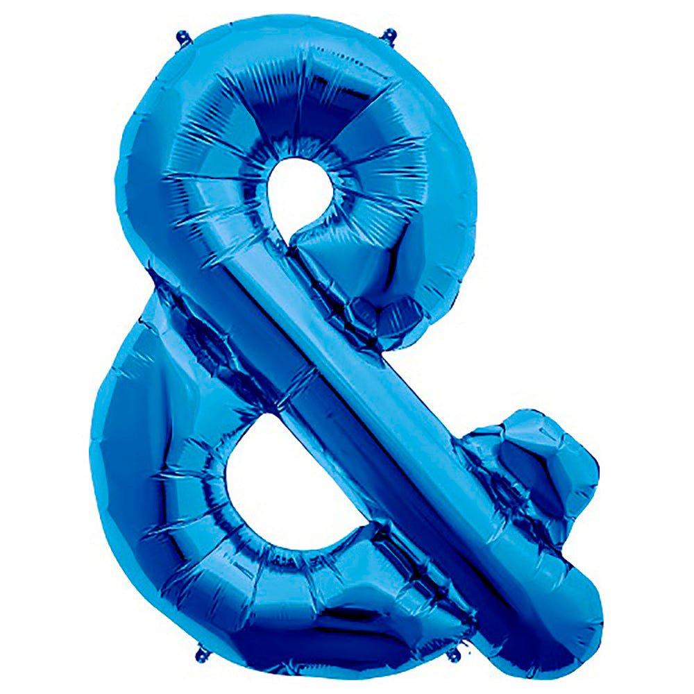 Foil Balloon Ampersand Blue 34 Inch