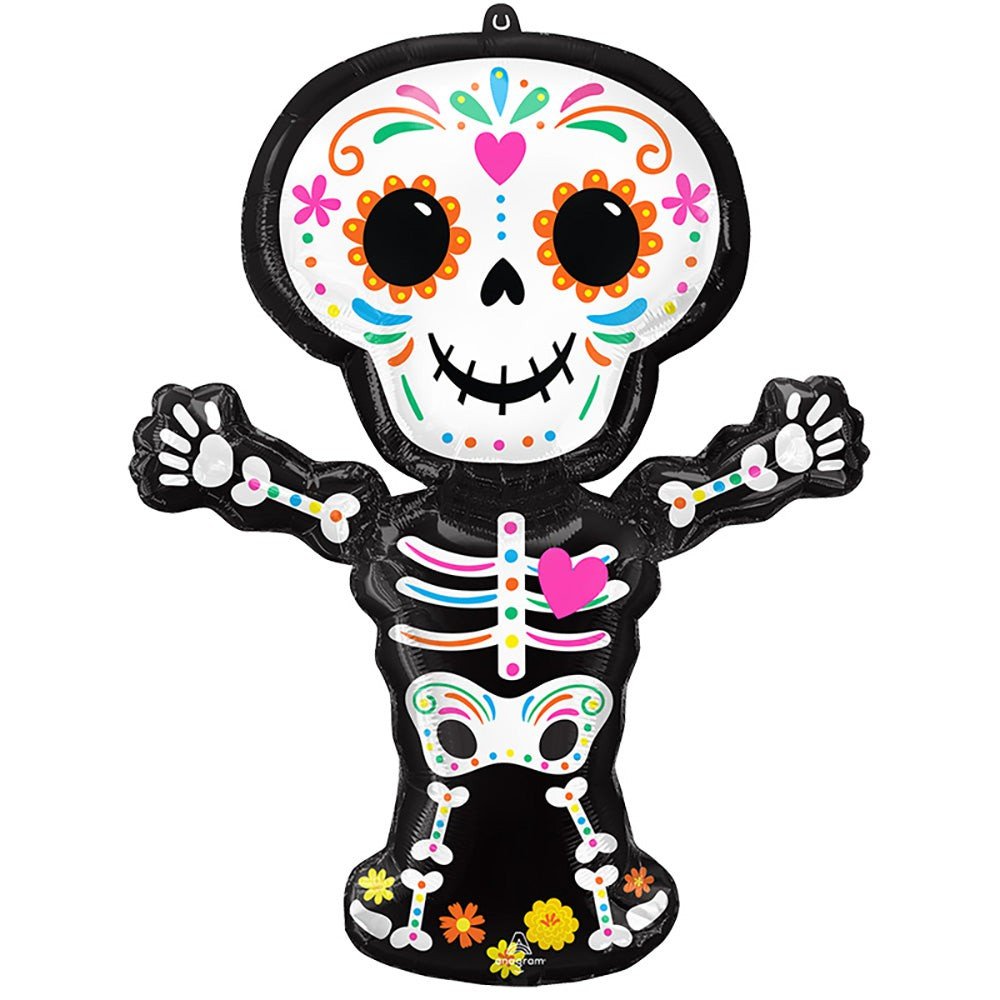 Foil Balloon Day of the Dead Standing Skeleton