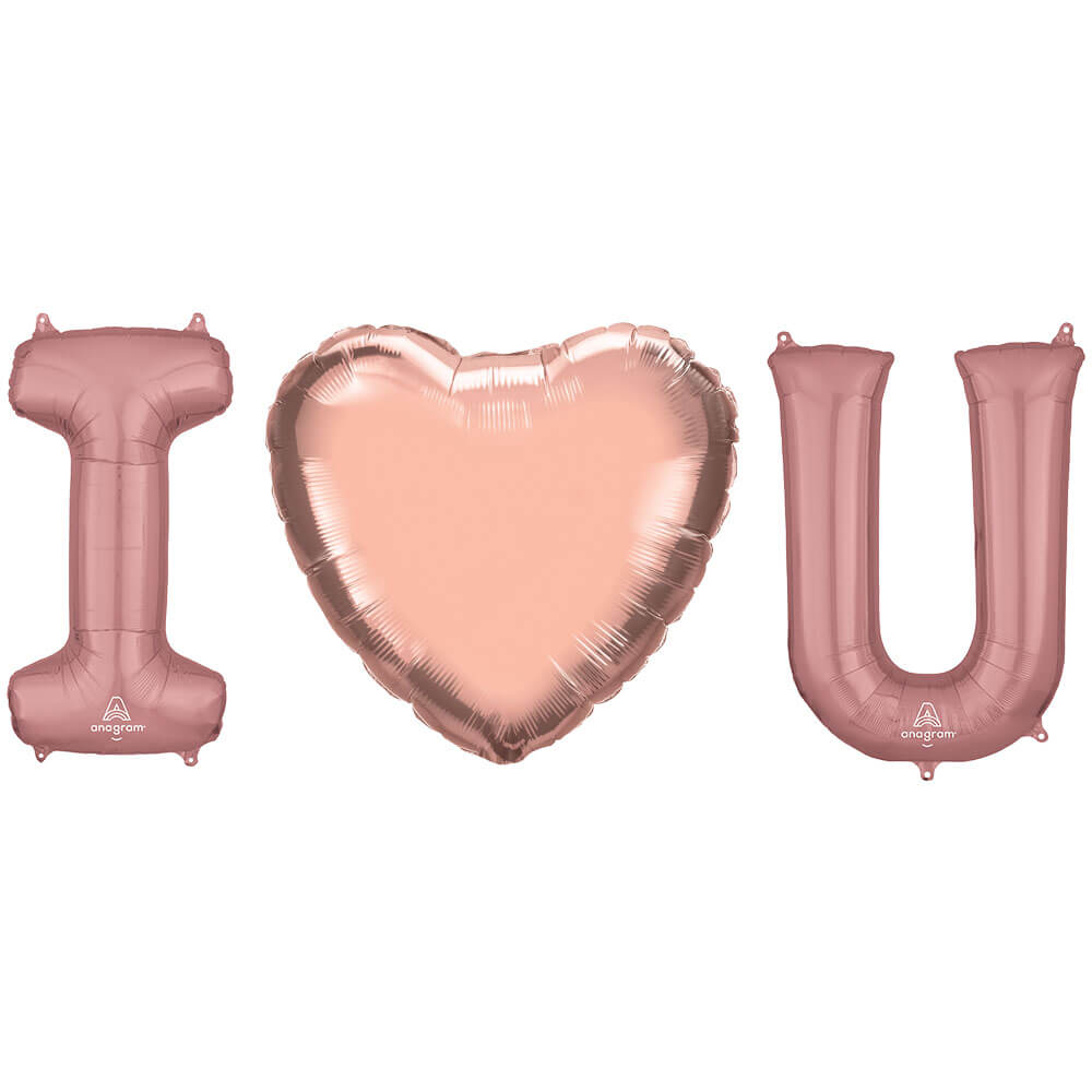 Foil Balloon I Heart U Letters Kit