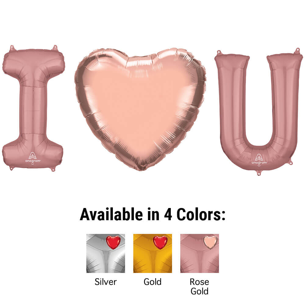 Foil Balloon I Heart U Letters Kit
