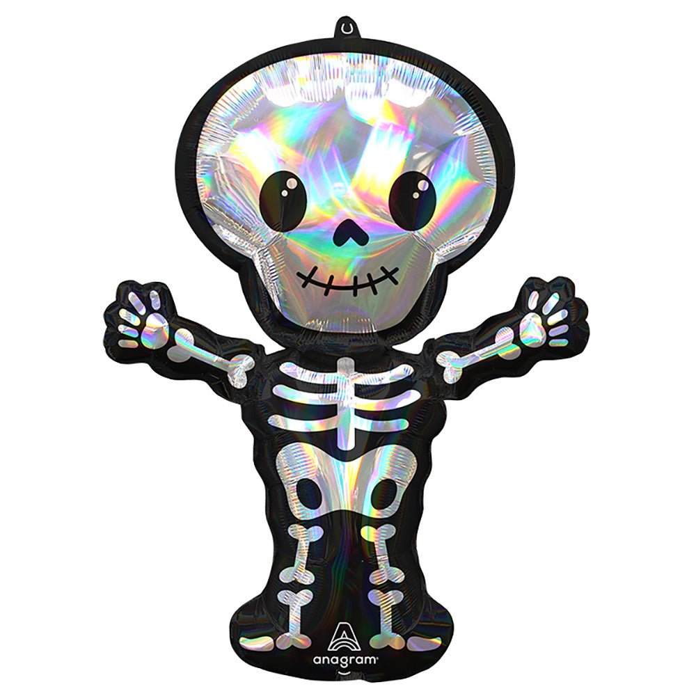 Skeleton Foil Balloon 34 Inch Iridescent