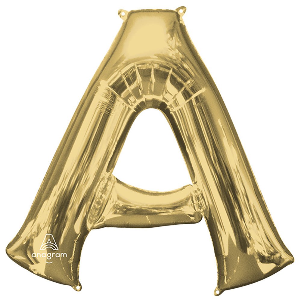 Foil Letter A Balloon White Gold