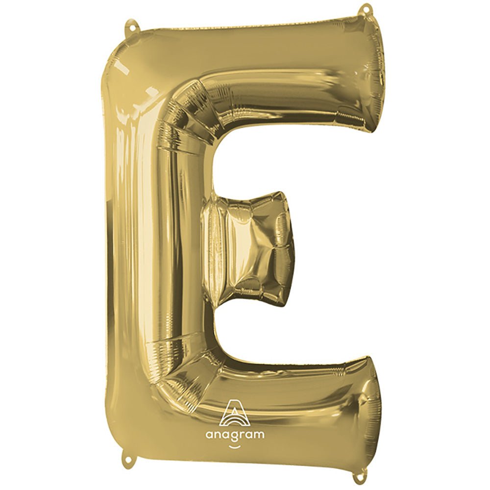 Foil Balloon Letter E White Gold