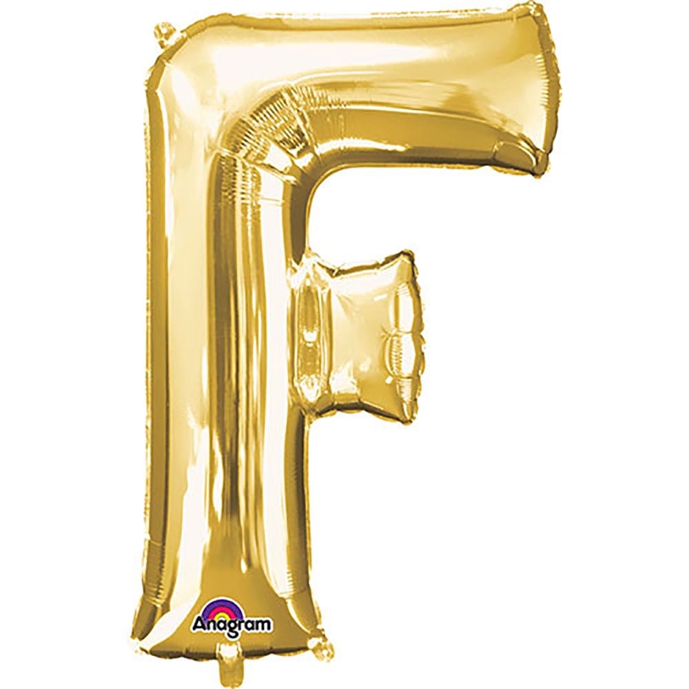 Gold Letter F Foil Balloon 34 Inch