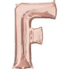 Foil Letter F Balloon - Rose Gold