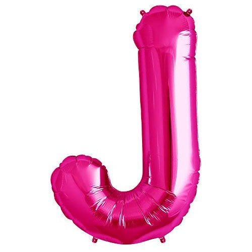 Foil Letter J Balloon - Magenta
