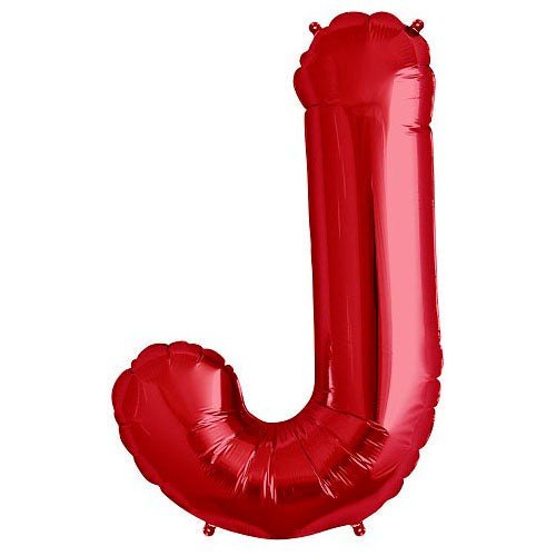 Foil Letter J Balloon Red 34 Inch
