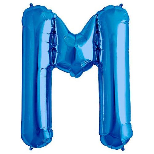 Foil Balloon Letter M Blue 34 Inch