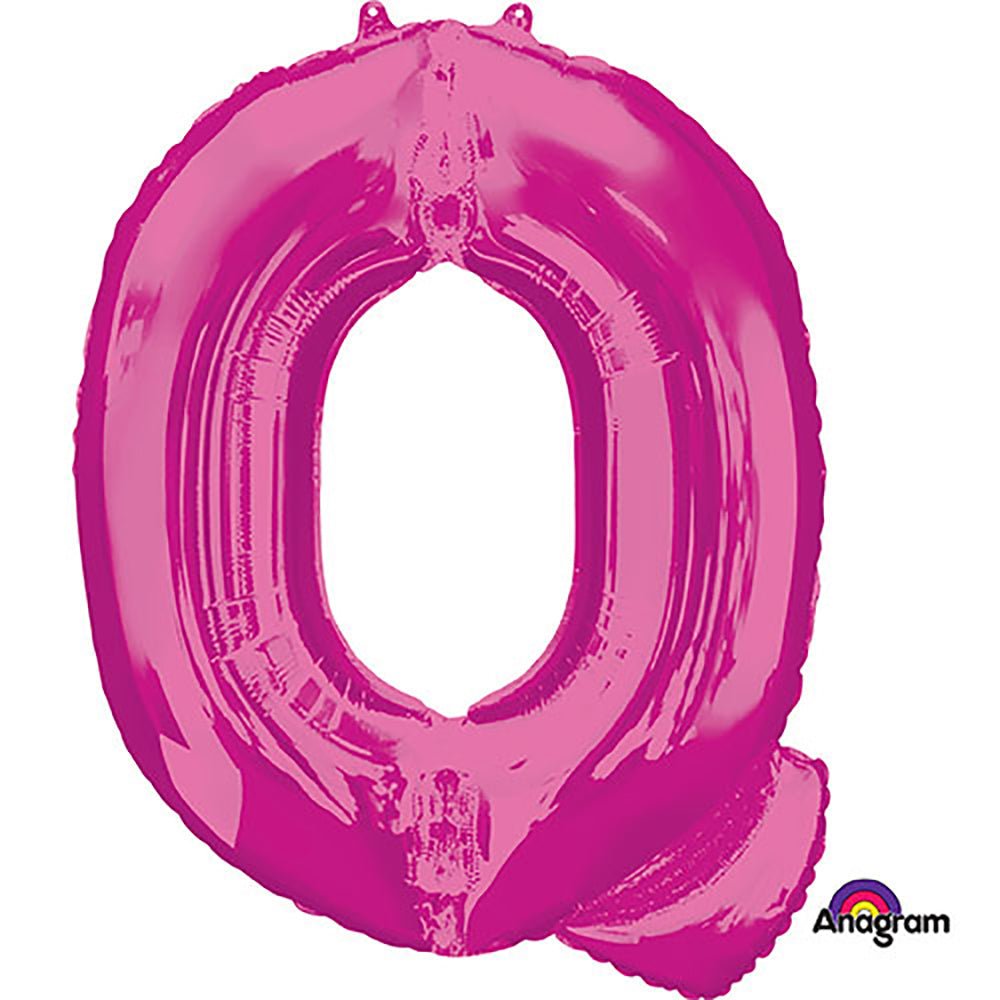 Foil Letter Q Balloon Pink 34 Inch