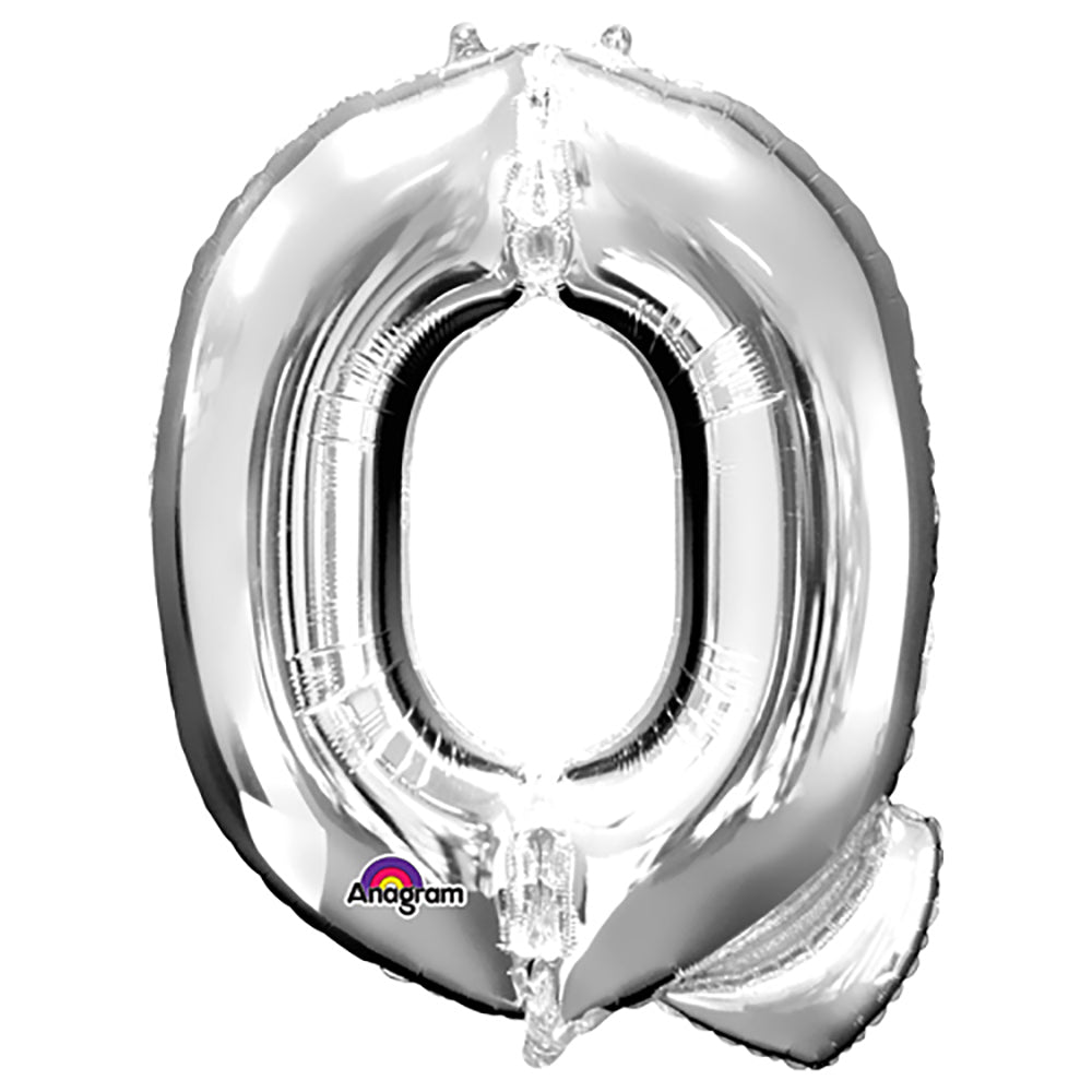 Silver Foil Letter Q Balloon 34 Inch