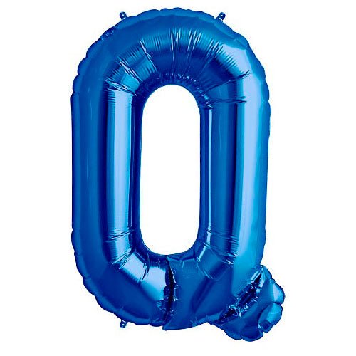 Foil Balloon Letter Q Blue 34 Inch
