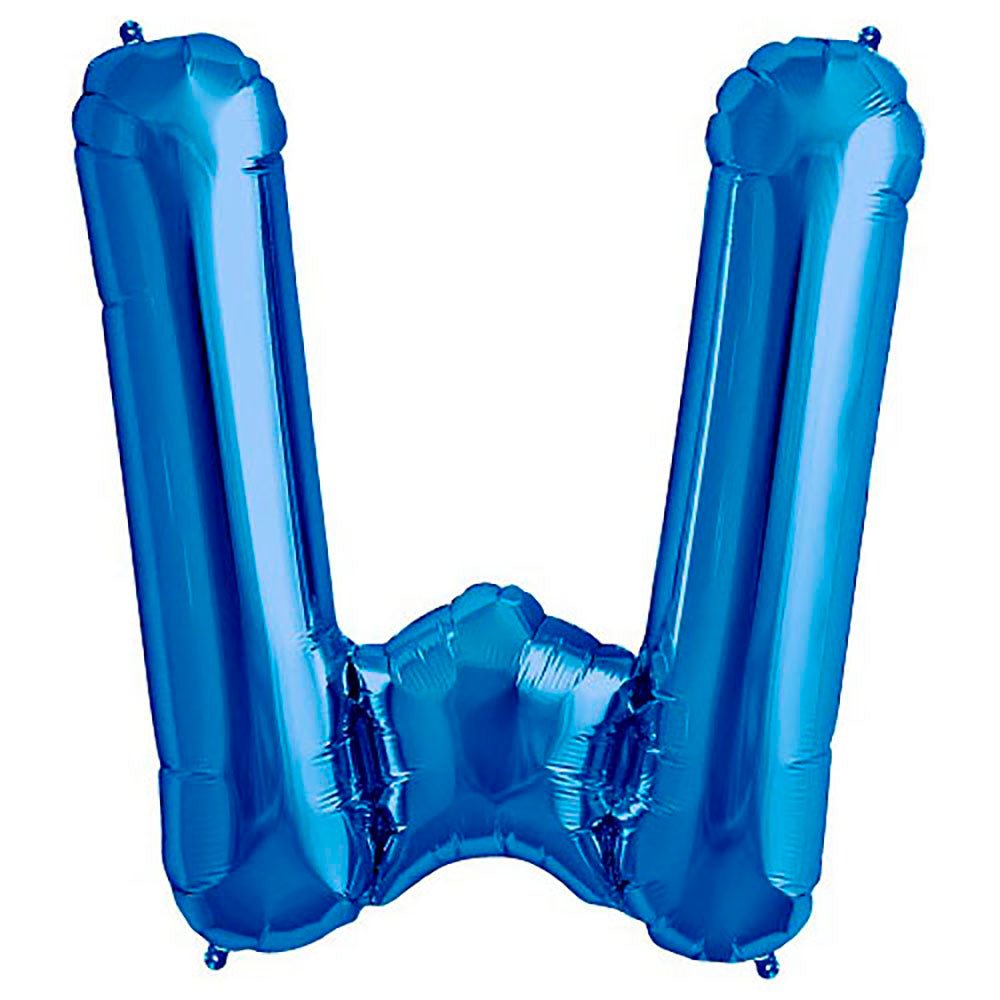 Foil Balloon Letter W Blue 34 Inch
