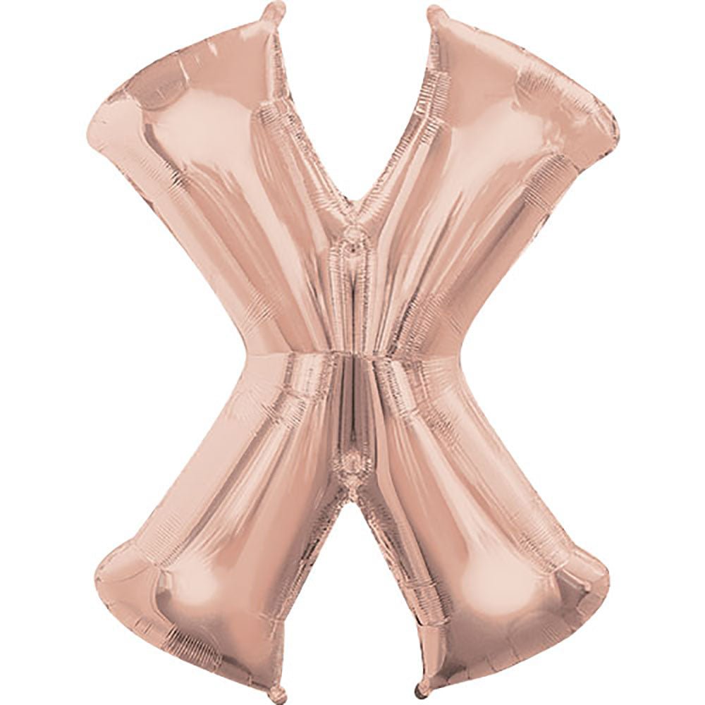 Foil Balloon Letter X Rose Gold 34 Inch