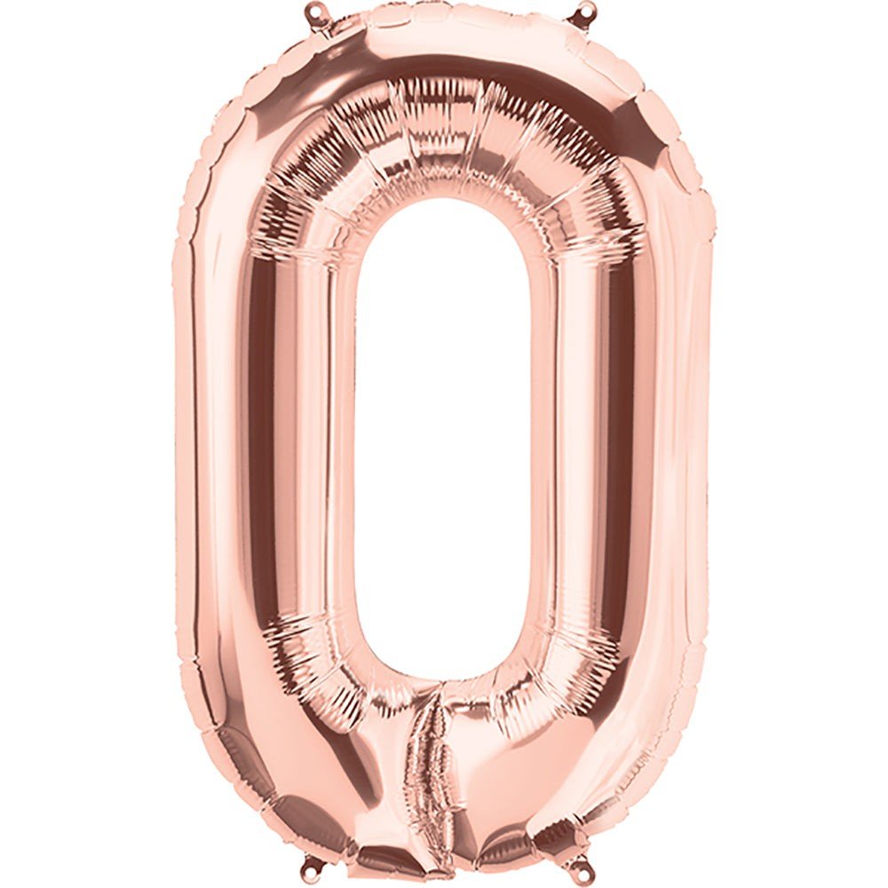 Foil Balloon Number 0 Rose Gold