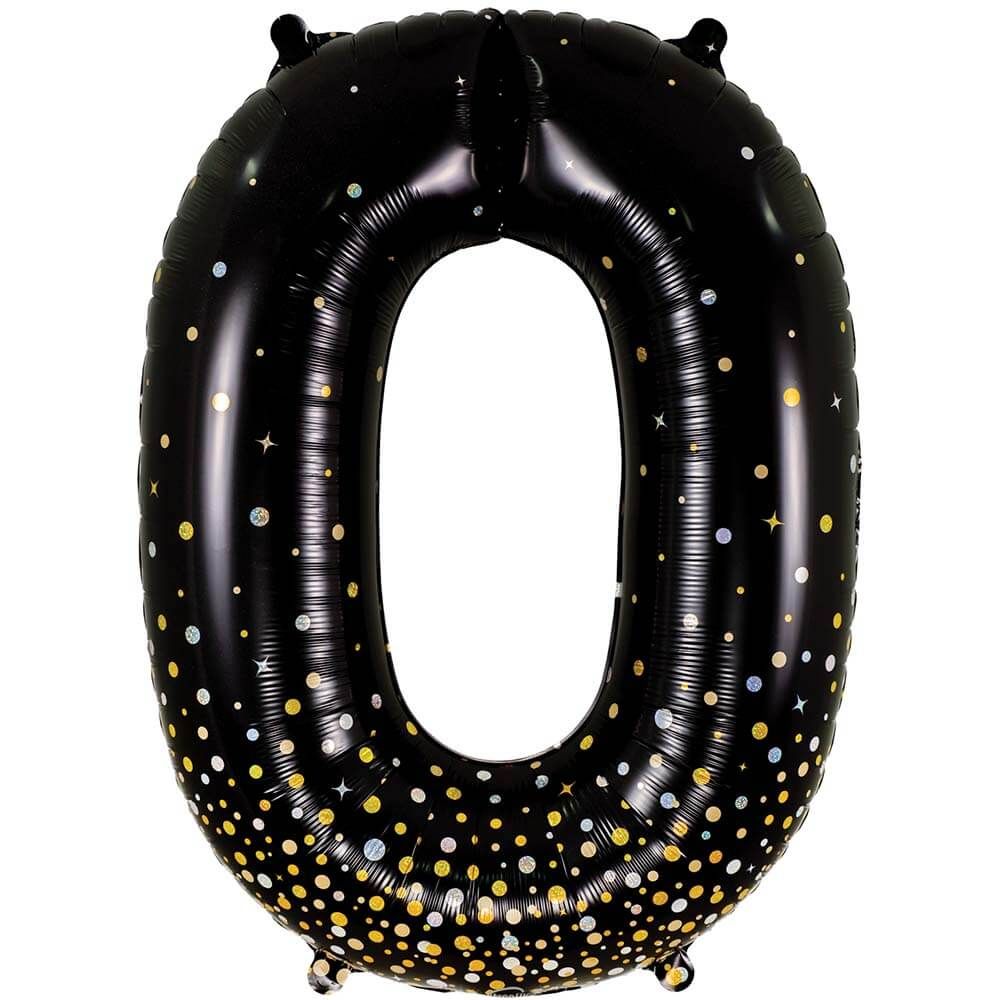 Foil Balloon Number 0 Black