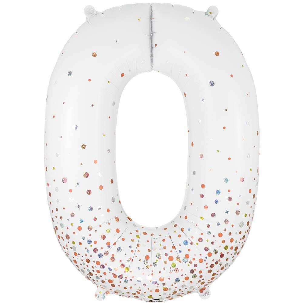 Foil Balloon Number 0 White