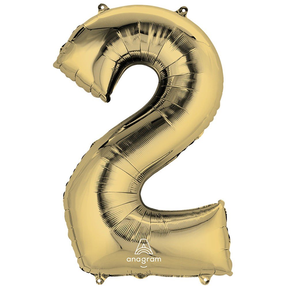 Foil Balloon Number 2 White Gold