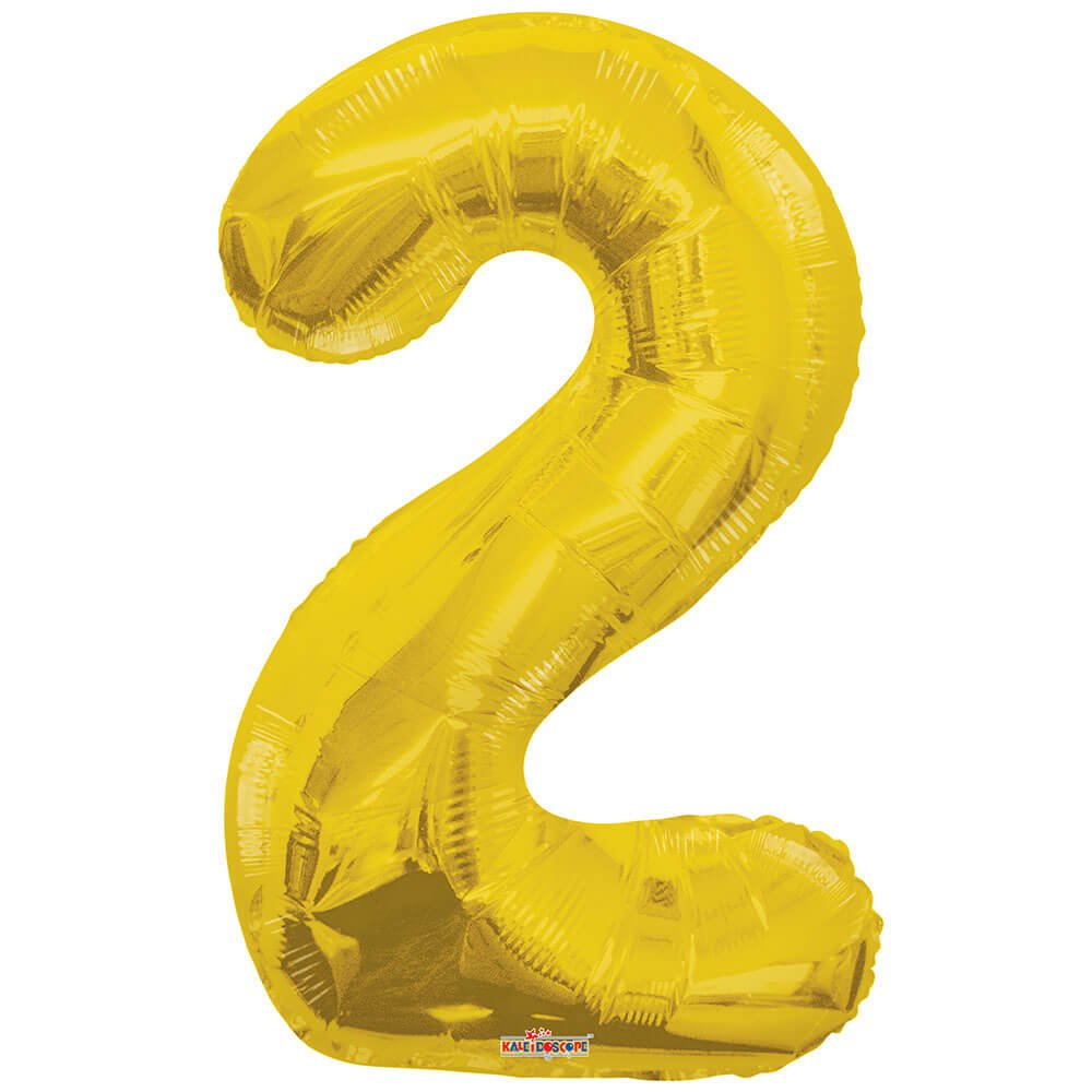 Foil Balloon Number 2 Gold 34 Inch