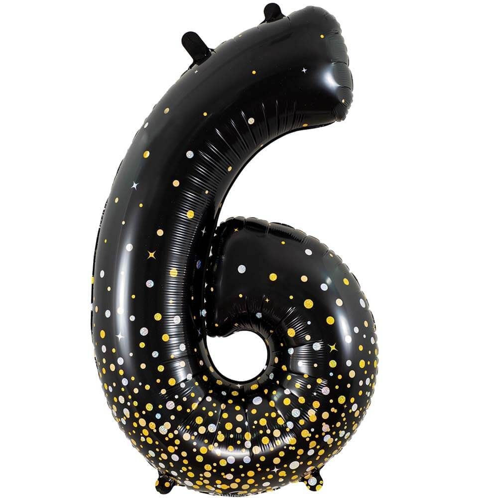 Foil Balloon Number 6 Black