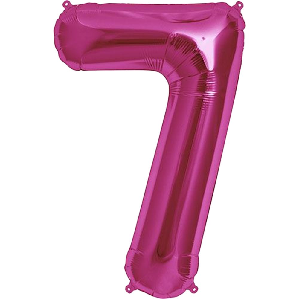 Foil Balloon Number 7 Pink