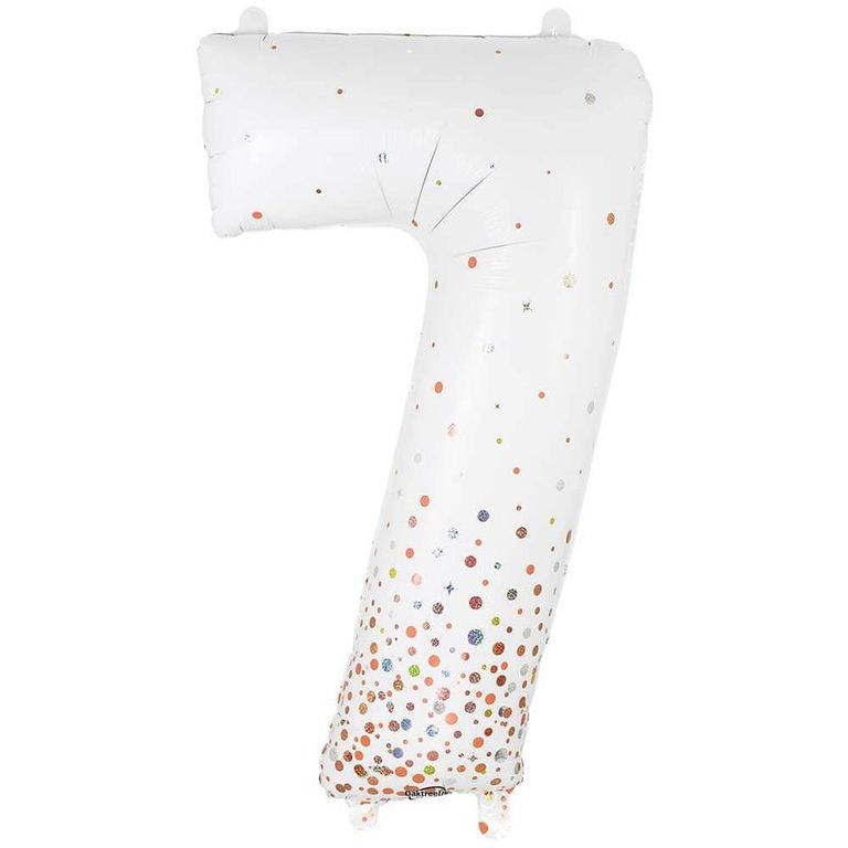 Foil Balloon Number 7 White